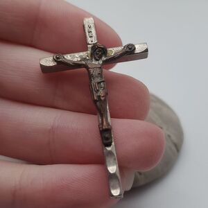 Intricate Italian rosary crucifix religious jewelry necklace pendant